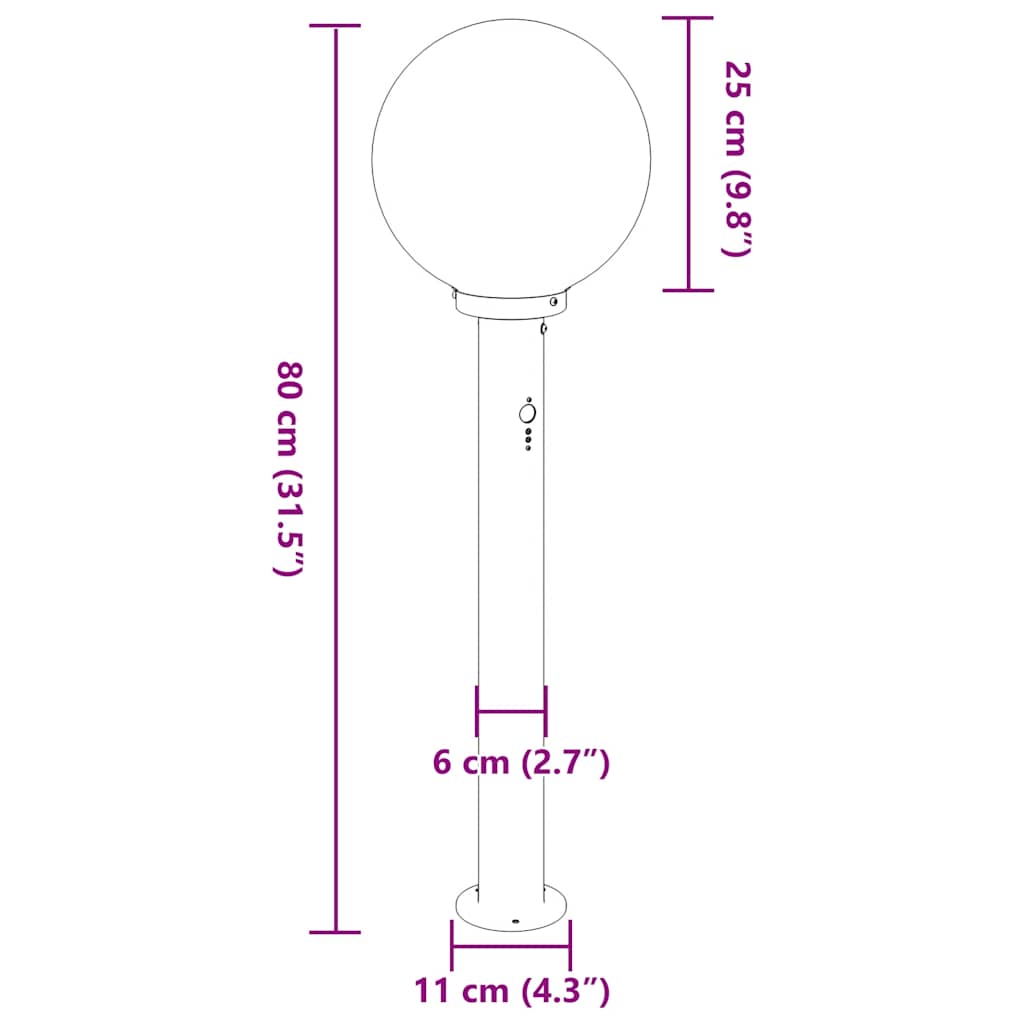 Bolderverlichting met sensor 80 cm RVS IP44 is nu te koop bij PeponiXL, paradijselijk wonen!