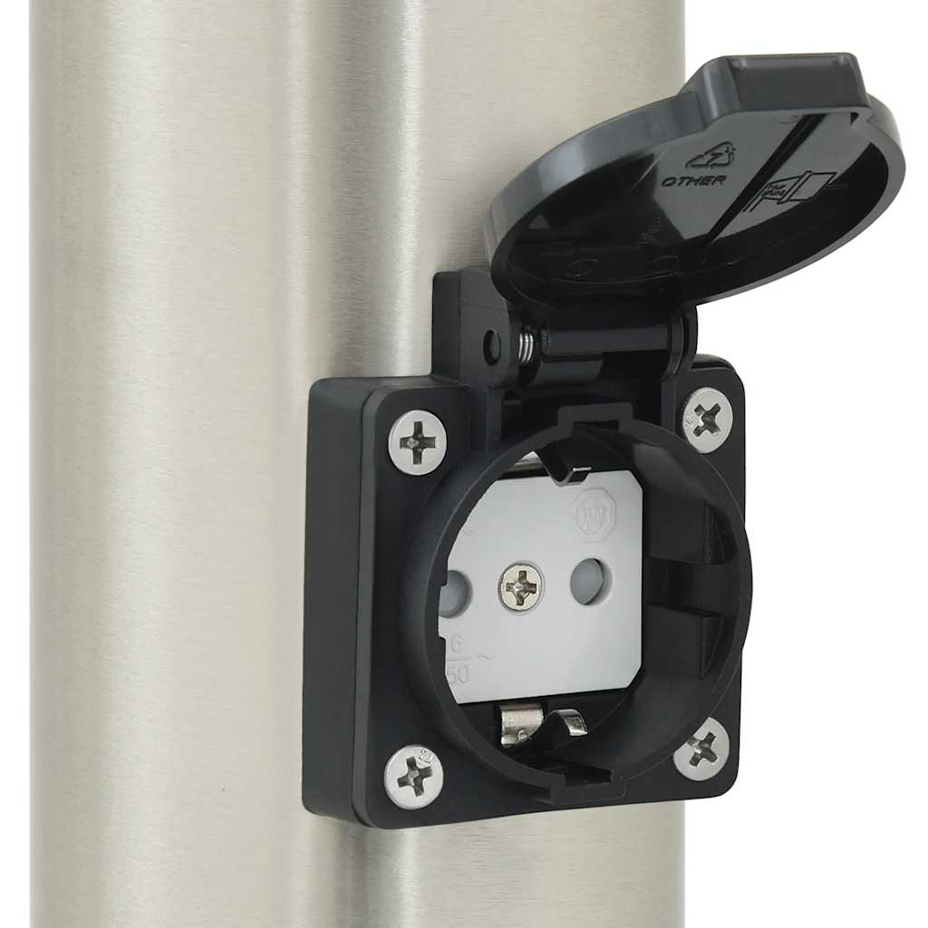 Bolderverlichting met sensor en stopcontact 3 stuks 80 cm roestvrij staal IP44 is nu te koop bij PeponiXL, paradijselijk wonen!