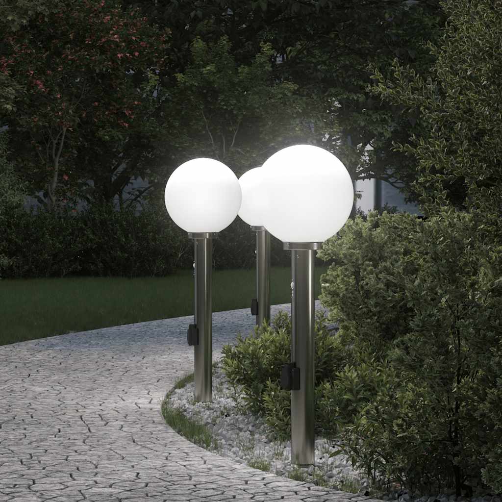 Bolderverlichting met sensor en stopcontact 3 stuks 80 cm roestvrij staal IP44 is nu te koop bij PeponiXL, paradijselijk wonen!