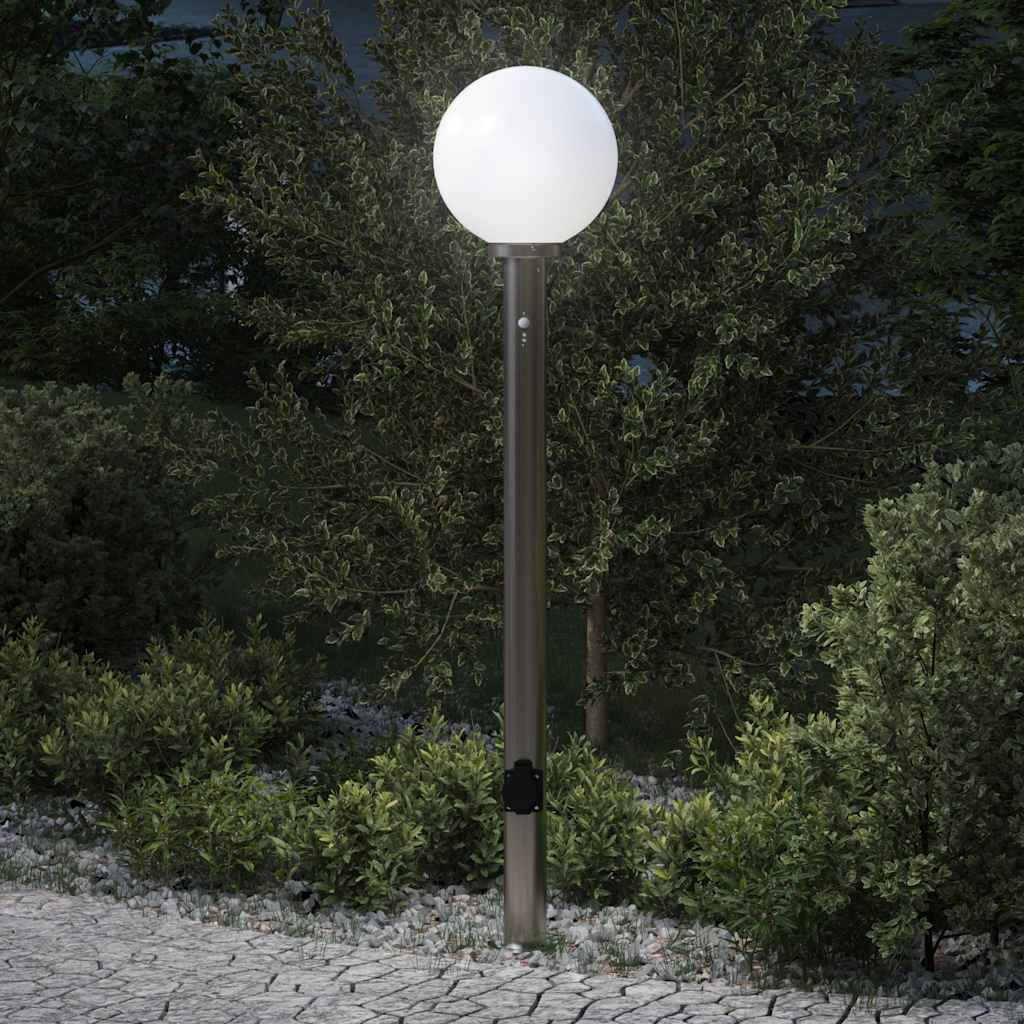 Bolderarmatuur met sensor en stopcontact 120 cm roestvrij staal IP44 is nu te koop bij PeponiXL, paradijselijk wonen!