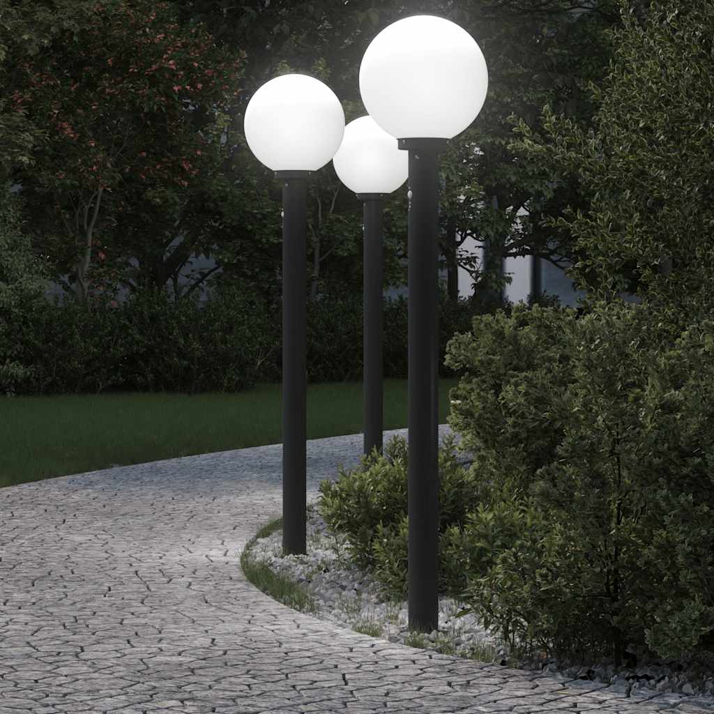 Bolderverlichting met sensor 3 stuks 120 cm Zwart IP44 is nu te koop bij PeponiXL, paradijselijk wonen!
