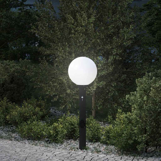 Bolderarmatuur met sensor en stopcontact 80 cm zwart IP44 is nu te koop bij PeponiXL, paradijselijk wonen!