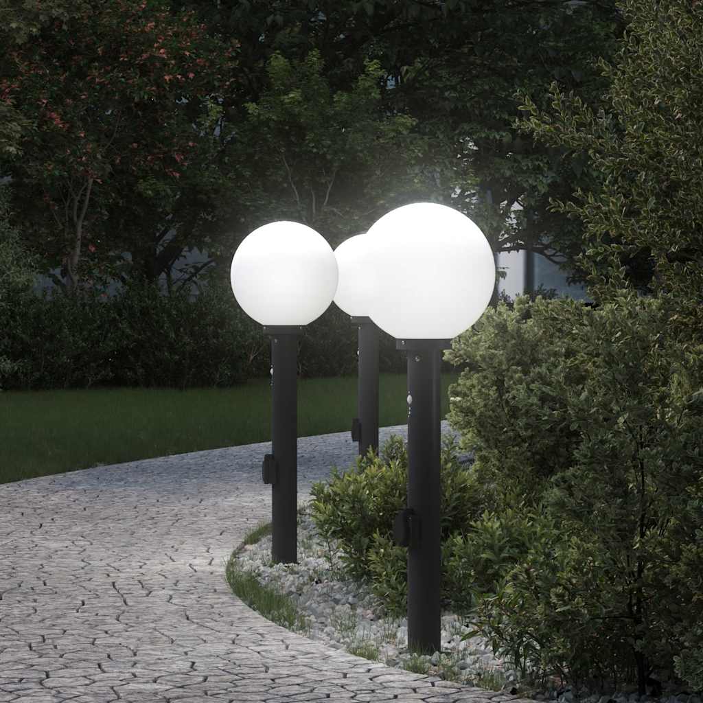 Bolderverlichting met sensor en stopcontact 3 stuks 80 cm zwart IP44 is nu te koop bij PeponiXL, paradijselijk wonen!
