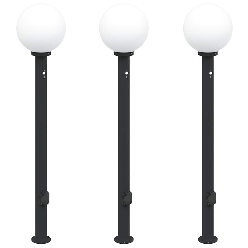 Bolderverlichting met sensor en stopcontact 3 stuks 120 cm zwart IP44 is nu te koop bij PeponiXL, paradijselijk wonen!