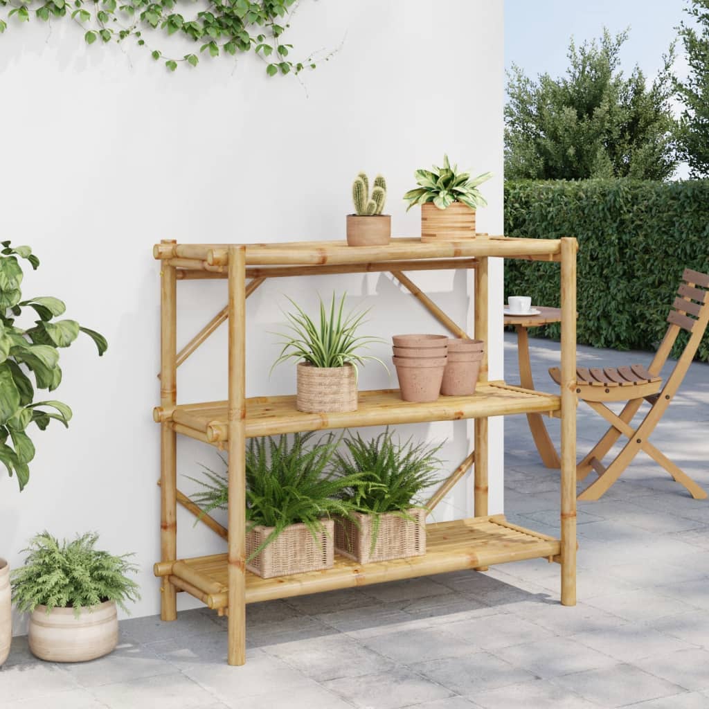 Rek 3-laags 100x40x90 cm bamboe is nu te koop bij PeponiXL, paradijselijk wonen!