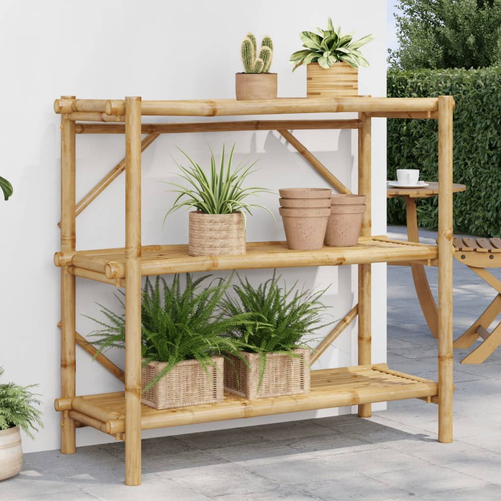 Rek 3-laags 100x40x90 cm bamboe is nu te koop bij PeponiXL, paradijselijk wonen!