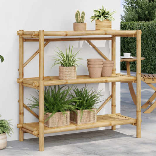 Rek 3-laags 100x40x90 cm bamboe is nu te koop bij PeponiXL, paradijselijk wonen!