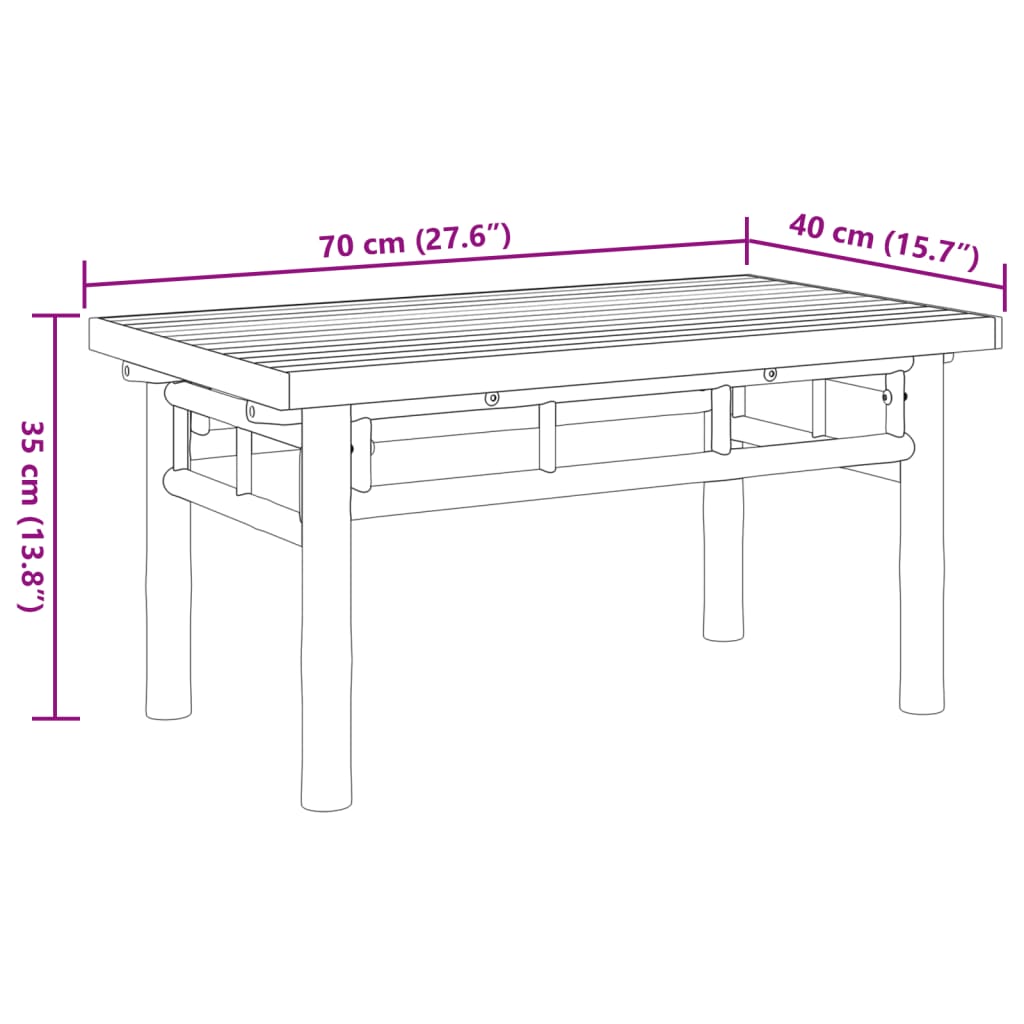 Salontafel 70x40x35 cm bamboe is nu te koop bij PeponiXL, paradijselijk wonen!