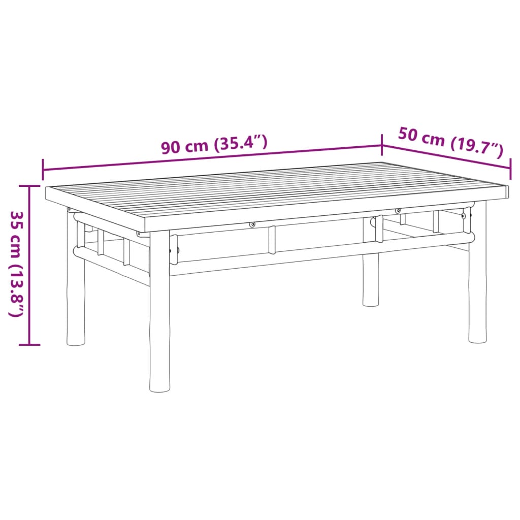 Salontafel 90x50x35 cm bamboe is nu te koop bij PeponiXL, paradijselijk wonen!