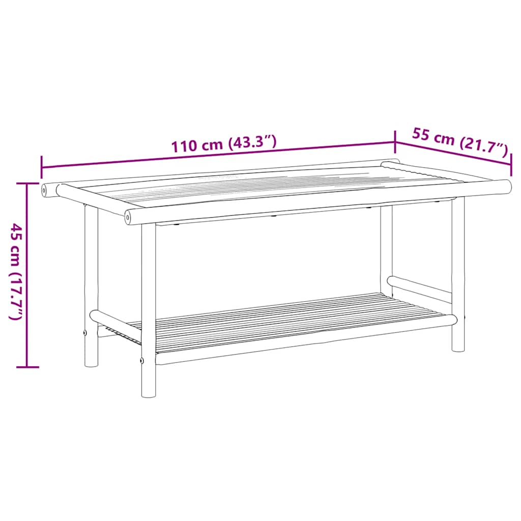 Salontafel 110x55x45 cm bamboe is nu te koop bij PeponiXL, paradijselijk wonen!
