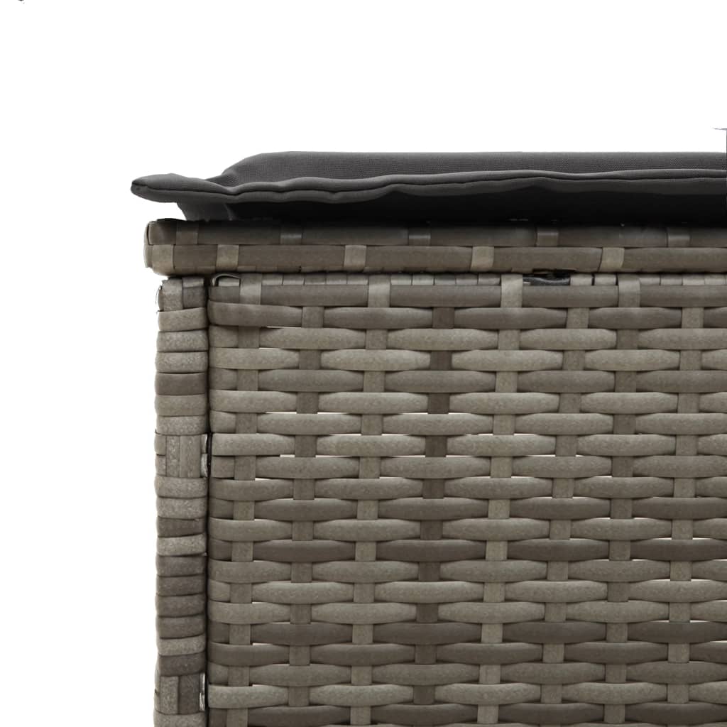 Ligstoelen 2 st met kussens poly rattan grijs is nu te koop bij PeponiXL, paradijselijk wonen!