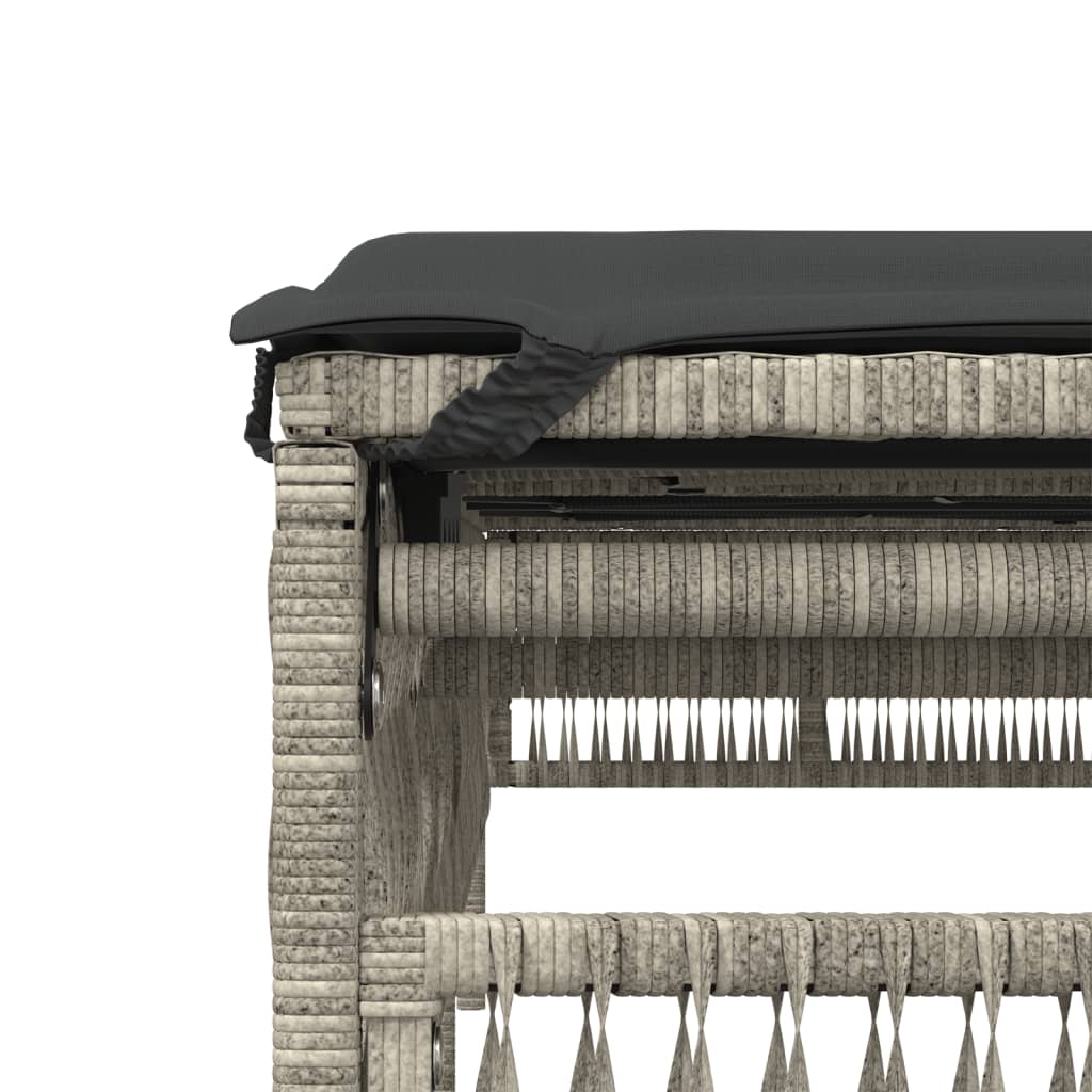 Ligstoelen 2 st met kussen poly rattan lichtgrijs is nu te koop bij PeponiXL, paradijselijk wonen!