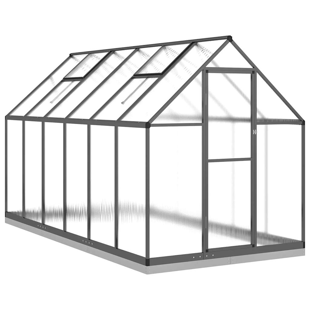 Tuinkas met basisframe 334x169x202 cm aluminium antracietkleur is nu te koop bij PeponiXL, paradijselijk wonen!