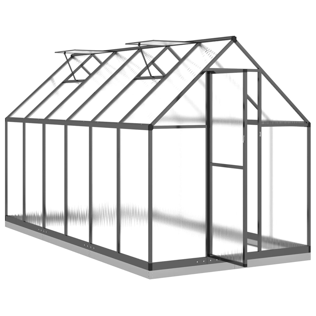 Tuinkas met basisframe 334x169x202 cm aluminium antracietkleur is nu te koop bij PeponiXL, paradijselijk wonen!