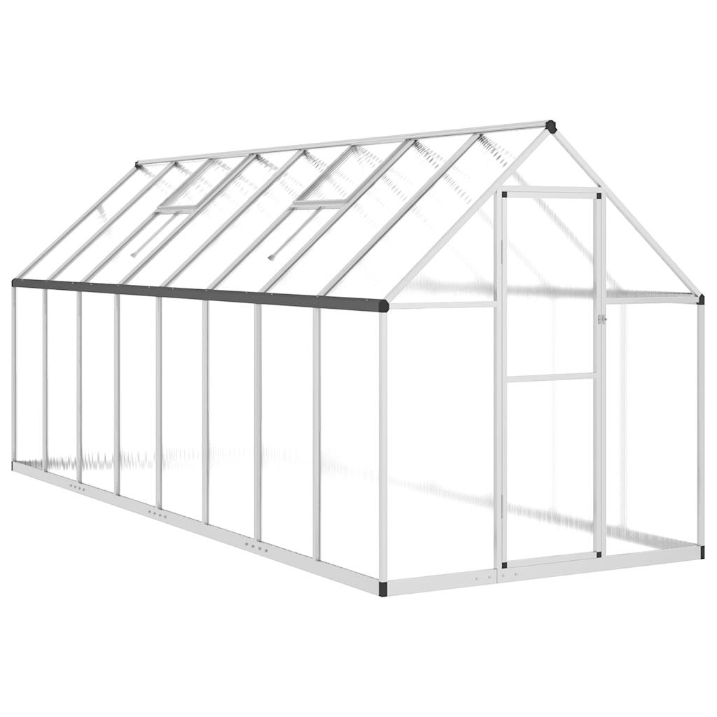 Tuinkas met basisframe 445x169x195 cm aluminium zilverkleurig is nu te koop bij PeponiXL, paradijselijk wonen!