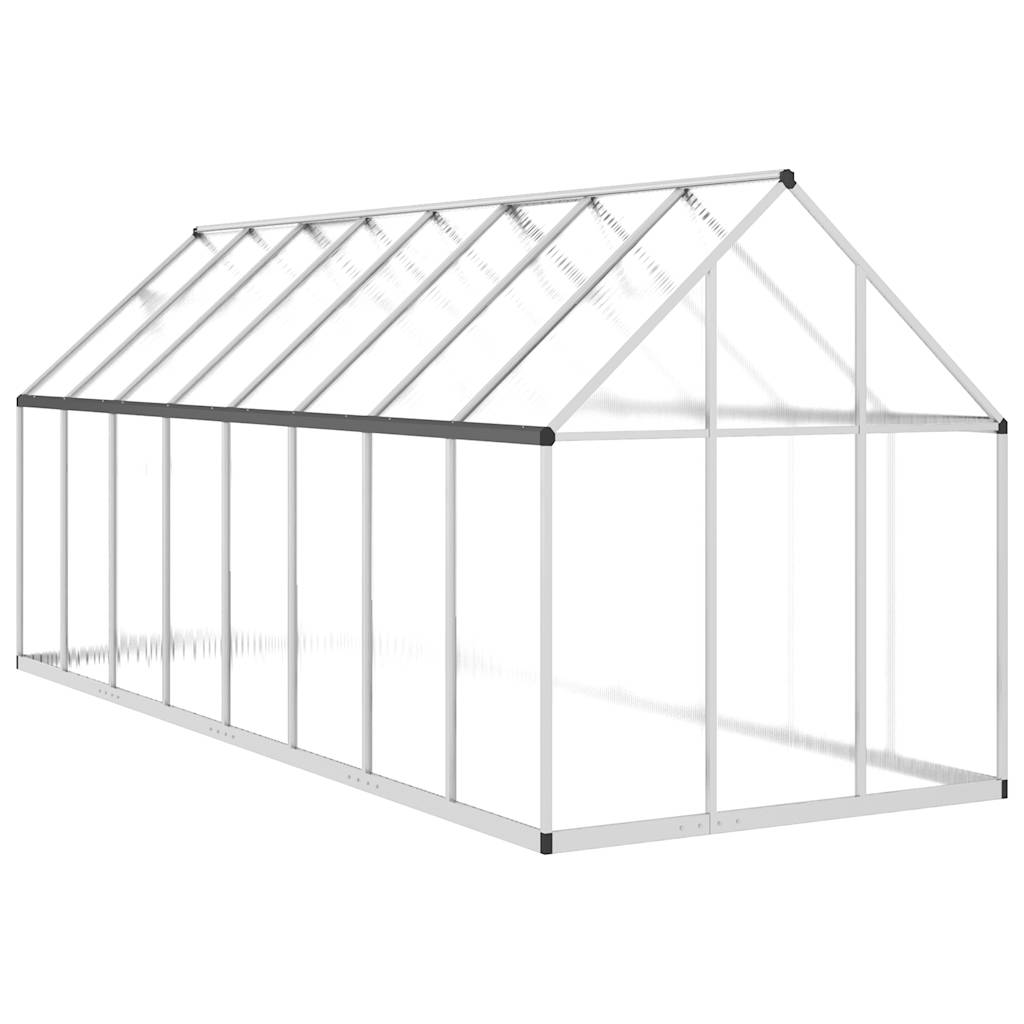 Tuinkas met basisframe 445x169x195 cm aluminium zilverkleurig is nu te koop bij PeponiXL, paradijselijk wonen!