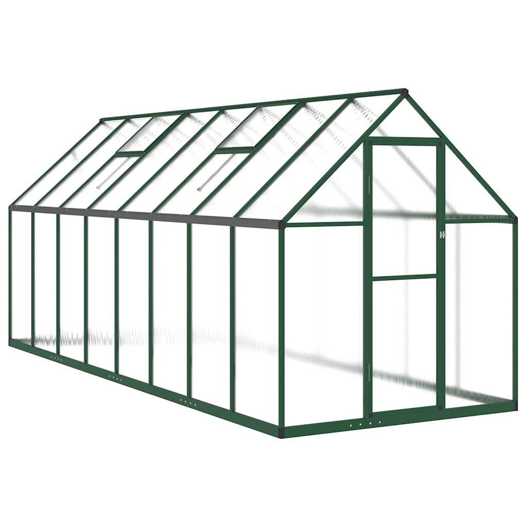 Tuinkas met basisframe 445x169x195 cm aluminium groen is nu te koop bij PeponiXL, paradijselijk wonen!