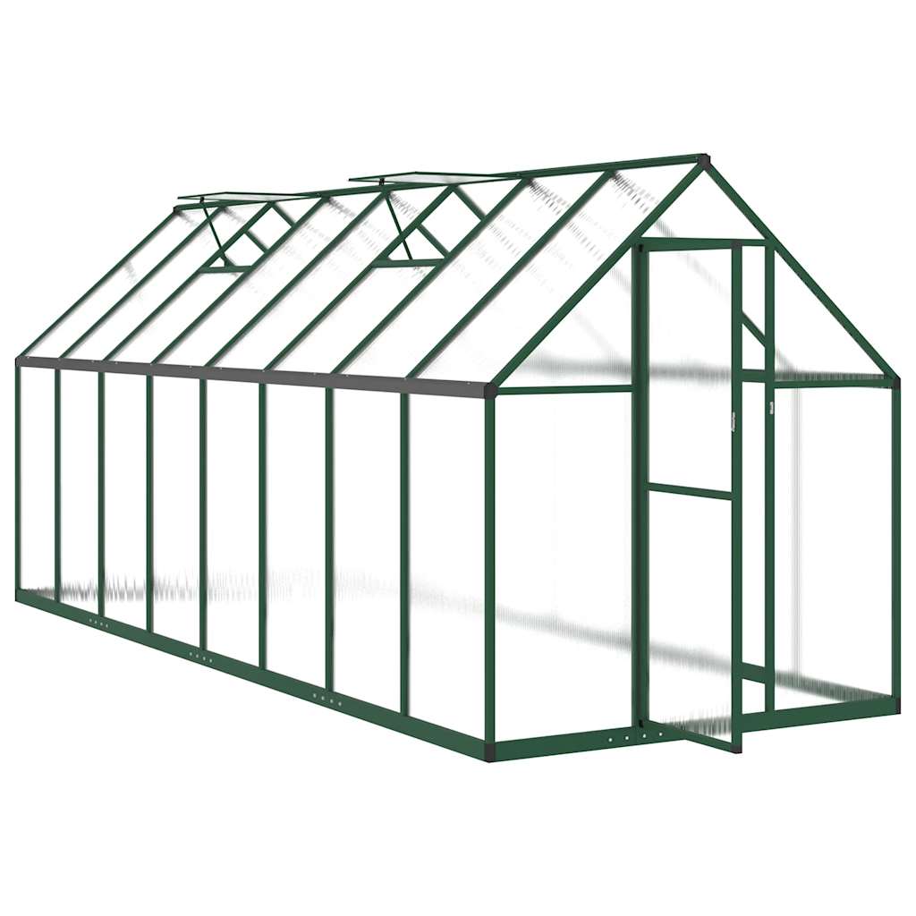 Tuinkas met basisframe 445x169x195 cm aluminium groen is nu te koop bij PeponiXL, paradijselijk wonen!