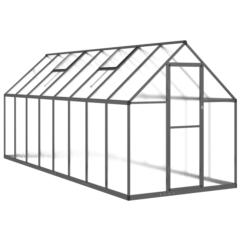 Tuinkas met basisframe 445x169x195 cm aluminium antracietkleur is nu te koop bij PeponiXL, paradijselijk wonen!
