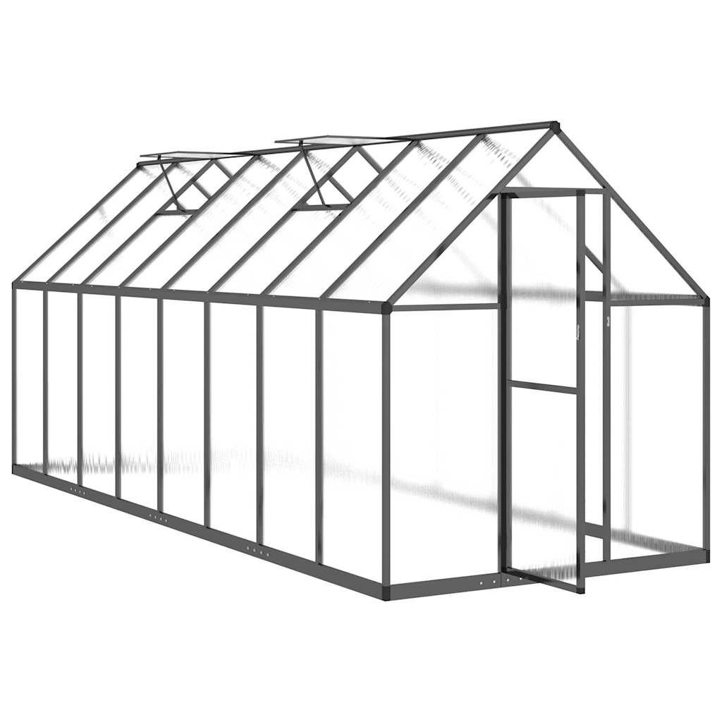 Tuinkas met basisframe 445x169x195 cm aluminium antracietkleur is nu te koop bij PeponiXL, paradijselijk wonen!