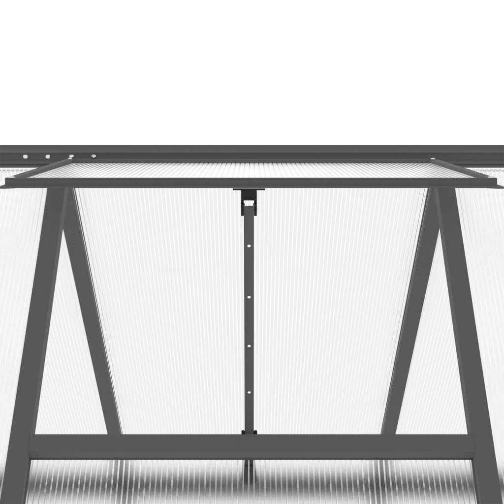 Tuinkas met basisframe 445x169x195 cm aluminium antracietkleur is nu te koop bij PeponiXL, paradijselijk wonen!