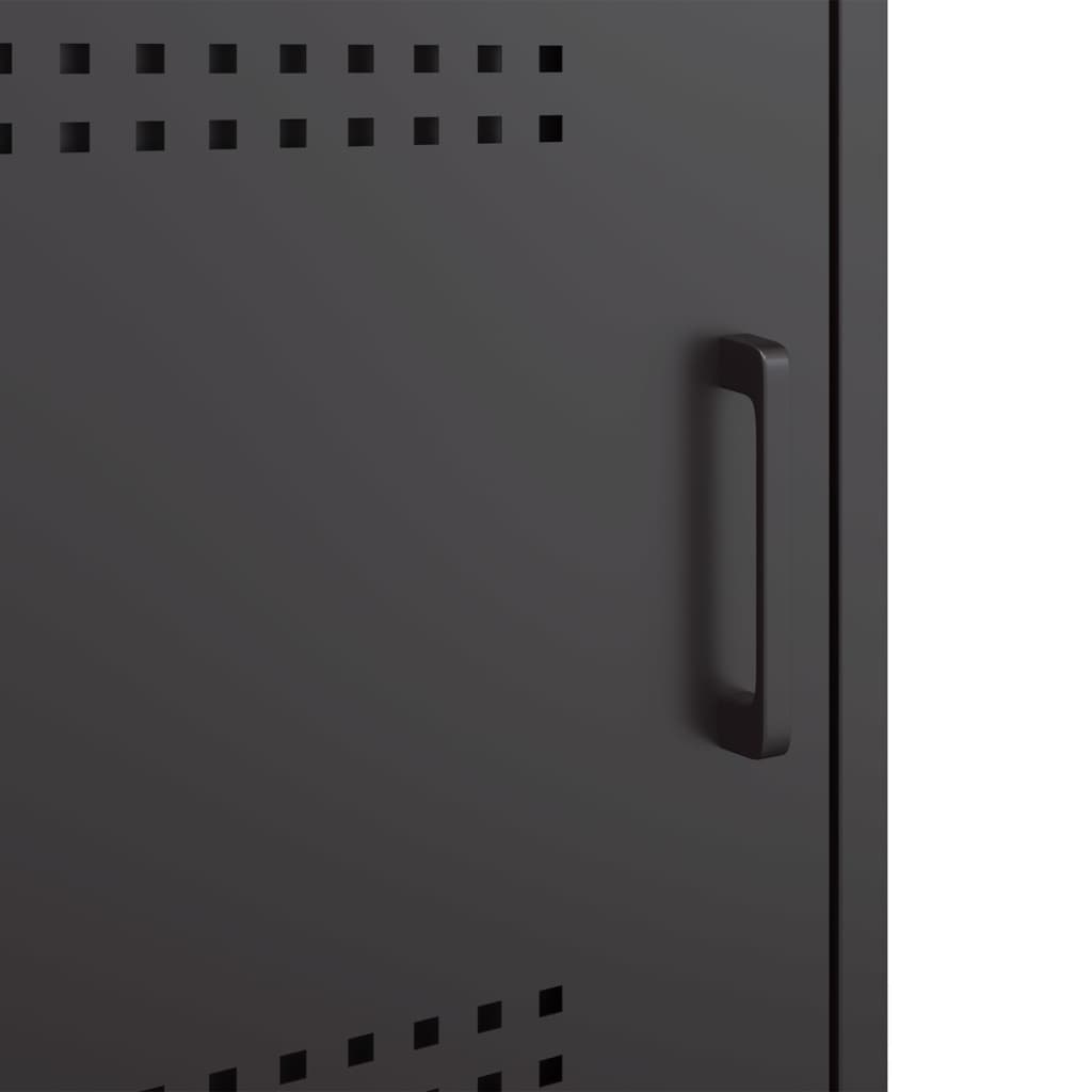 Nachtkastjes 2 st 36x39x50,5 cm staal zwart is nu te koop bij PeponiXL, paradijselijk wonen!