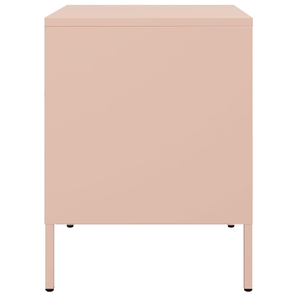 Nachtkastjes 2 st 36x39x50,5 cm staal roze is nu te koop bij PeponiXL, paradijselijk wonen!