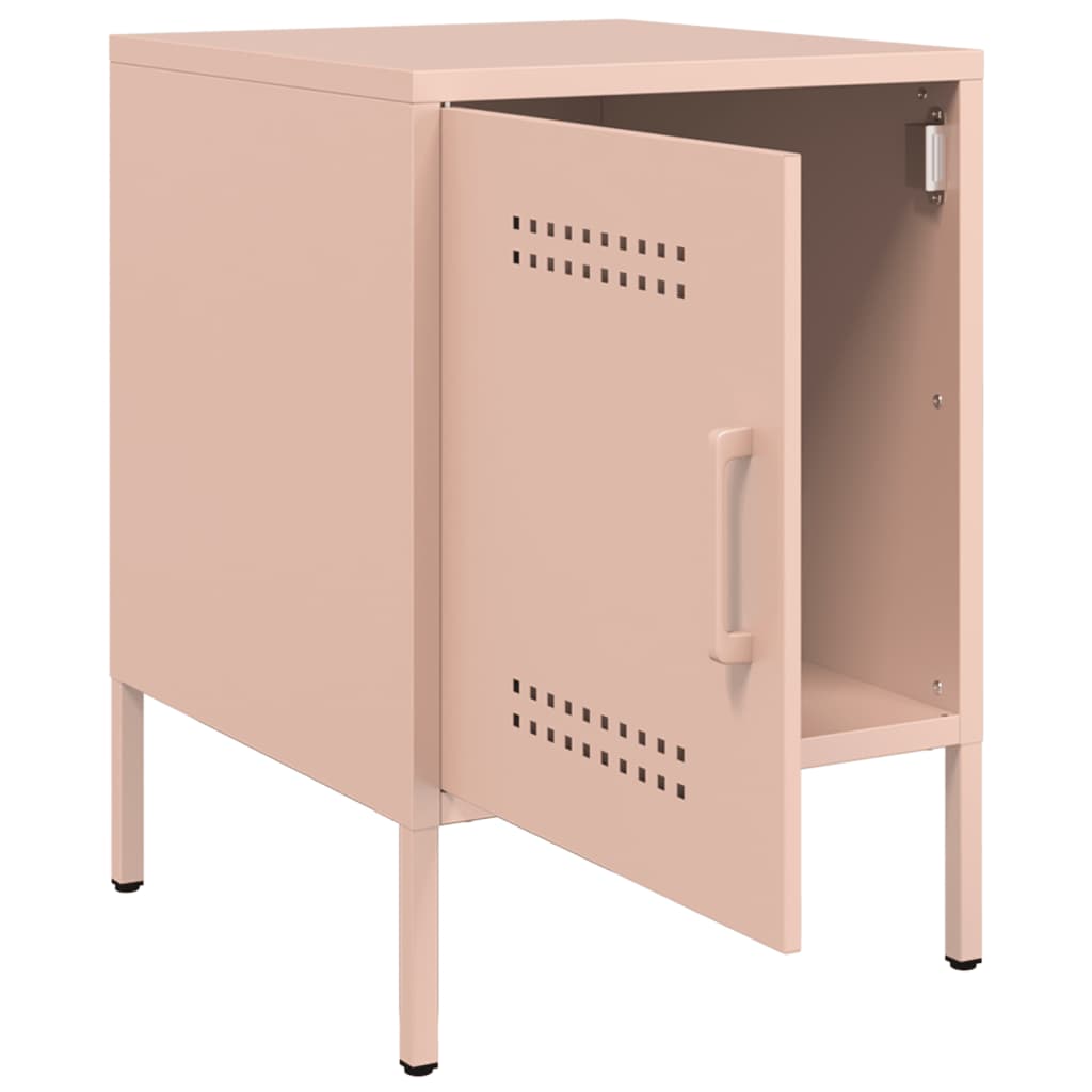 Nachtkastjes 2 st 36x39x50,5 cm staal roze is nu te koop bij PeponiXL, paradijselijk wonen!
