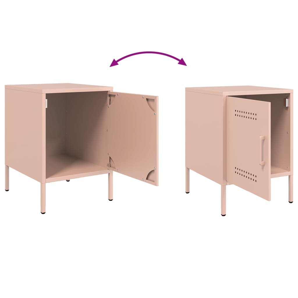 Nachtkastjes 2 st 36x39x50,5 cm staal roze is nu te koop bij PeponiXL, paradijselijk wonen!