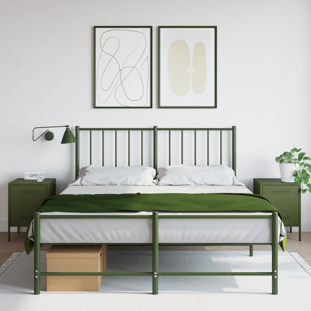 Nachtkastjes 2 st 36x39x50,5 cm staal olijfgroen is nu te koop bij PeponiXL, paradijselijk wonen!