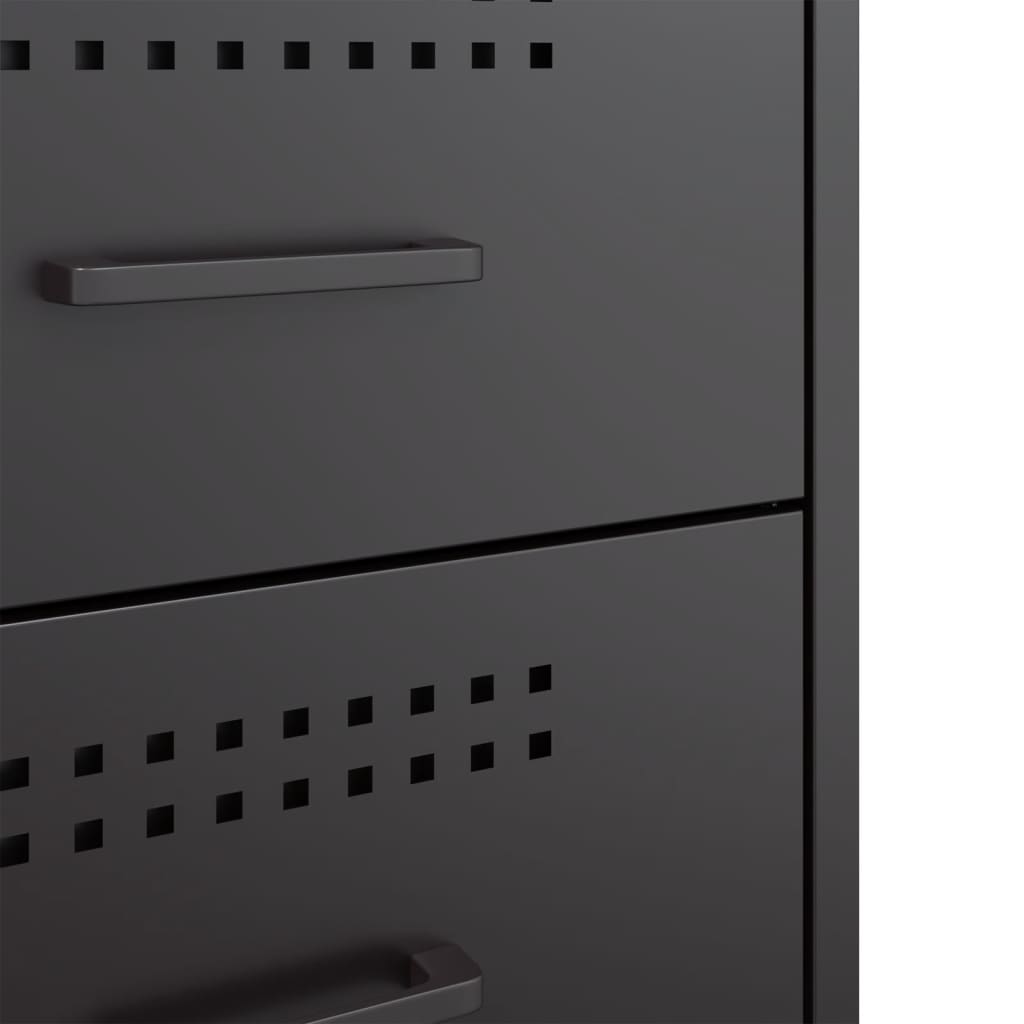 Nachtkastje 36x39x50,5 cm staal zwart is nu te koop bij PeponiXL, paradijselijk wonen!