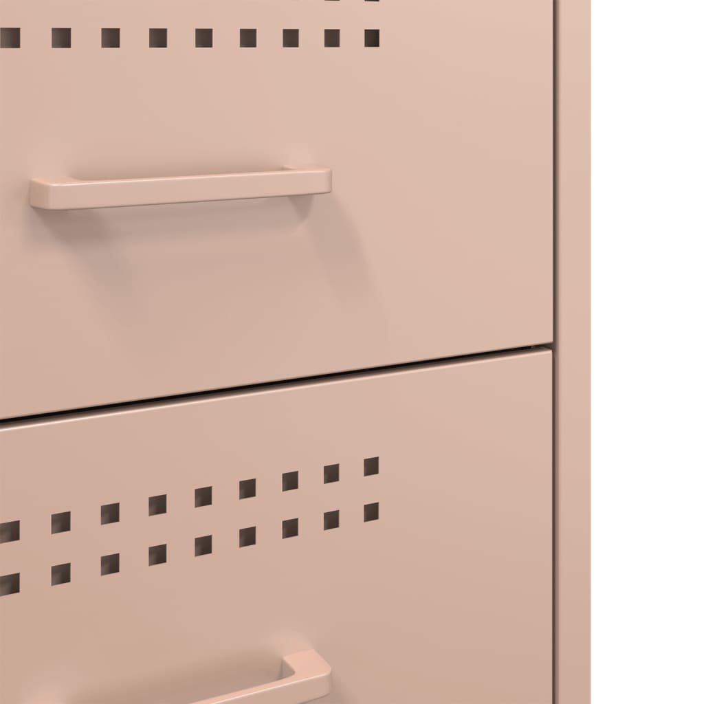 Nachtkastje 36x39x50,5 cm staal roze is nu te koop bij PeponiXL, paradijselijk wonen!