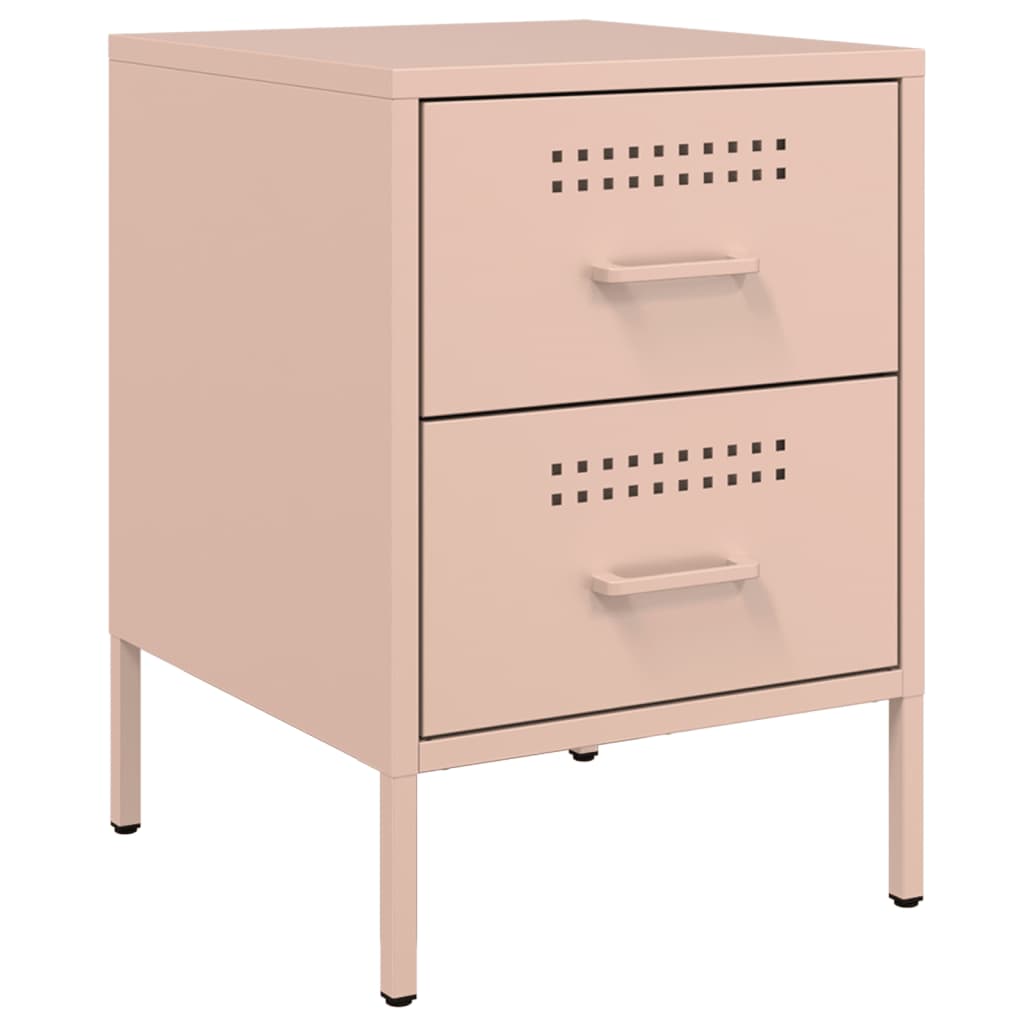 Nachtkastjes 2 st 36x39x50,5 cm staal roze is nu te koop bij PeponiXL, paradijselijk wonen!