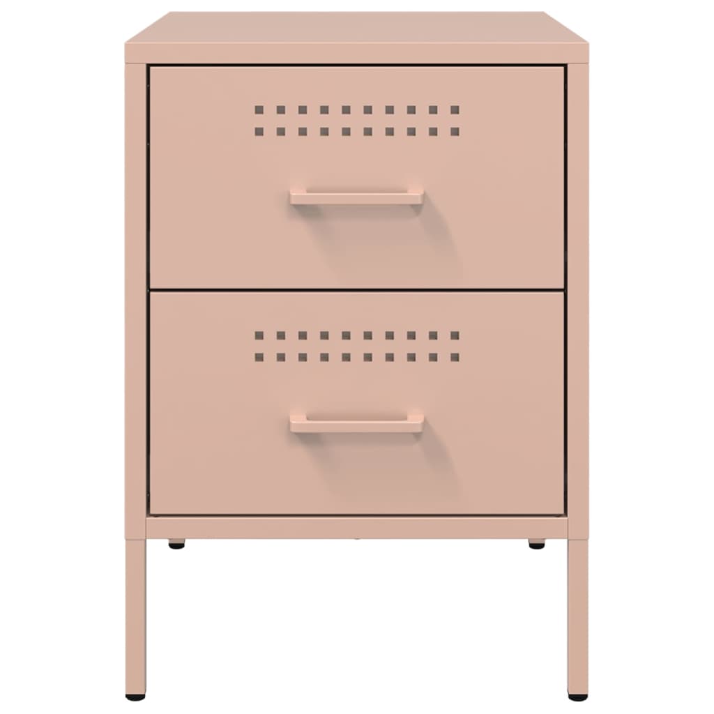 Nachtkastjes 2 st 36x39x50,5 cm staal roze is nu te koop bij PeponiXL, paradijselijk wonen!