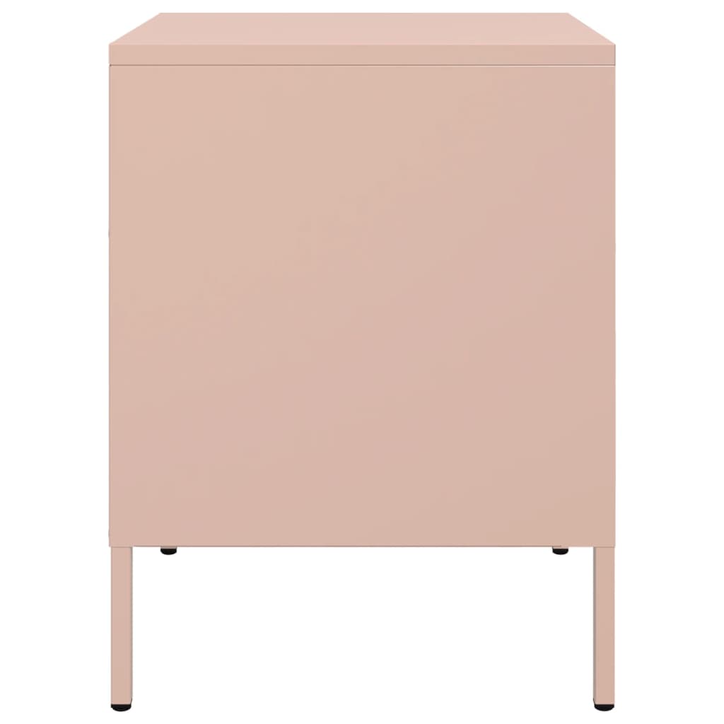 Nachtkastjes 2 st 36x39x50,5 cm staal roze is nu te koop bij PeponiXL, paradijselijk wonen!