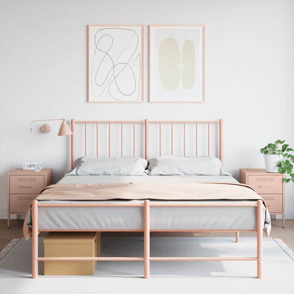 Nachtkastjes 2 st 36x39x50,5 cm staal roze is nu te koop bij PeponiXL, paradijselijk wonen!