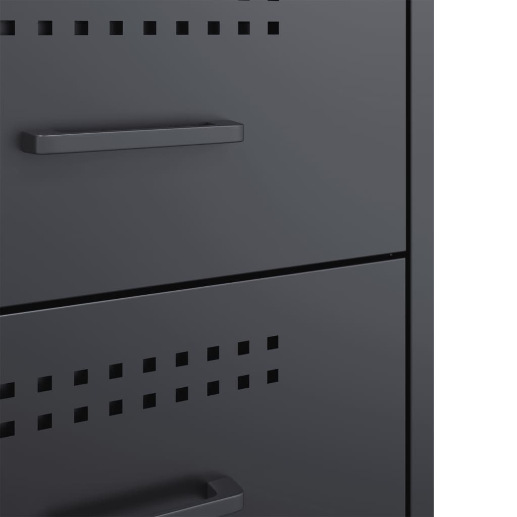 Nachtkastje 36x39x50,5 cm staal antracietkleurig is nu te koop bij PeponiXL, paradijselijk wonen!