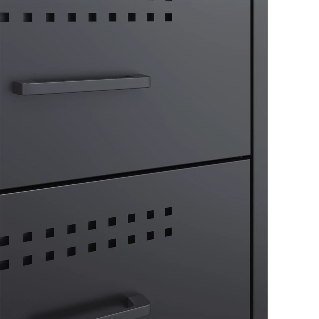 Nachtkastjes 2 st 36x39x50,5 cm staal antracietkleurig is nu te koop bij PeponiXL, paradijselijk wonen!