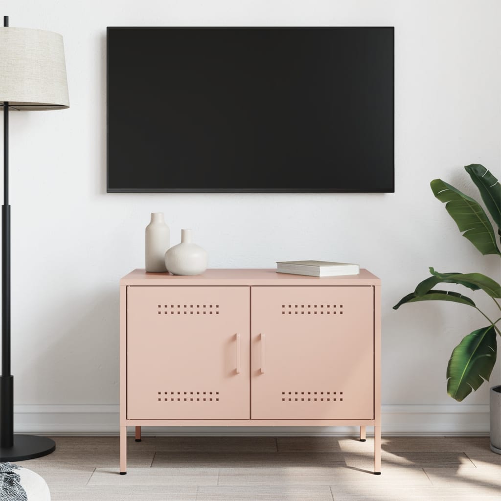 Tv-meubel 68x39x50,5 cm staal roze is nu te koop bij PeponiXL, paradijselijk wonen!