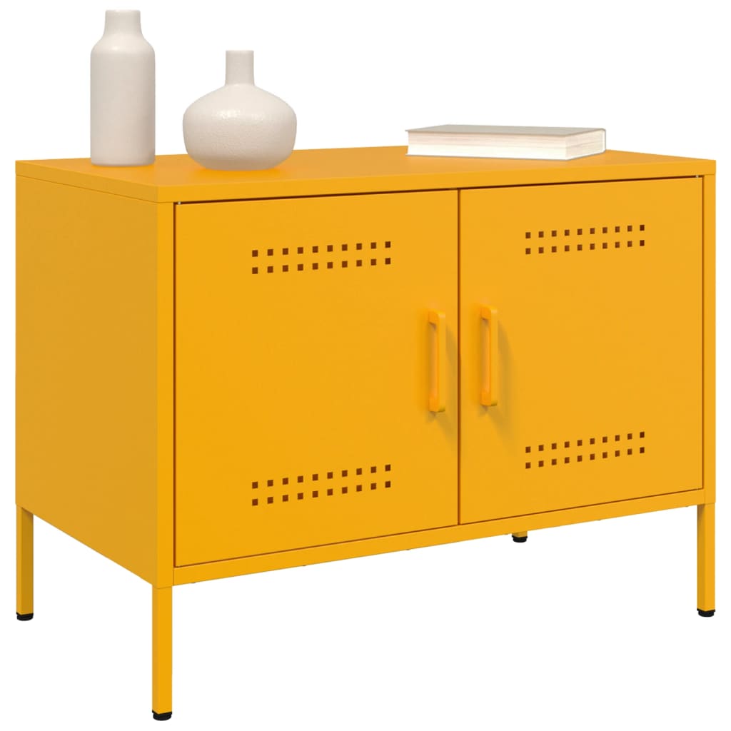 Tv-meubel 68x39x50,5 cm staal mosterdgeel is nu te koop bij PeponiXL, paradijselijk wonen!