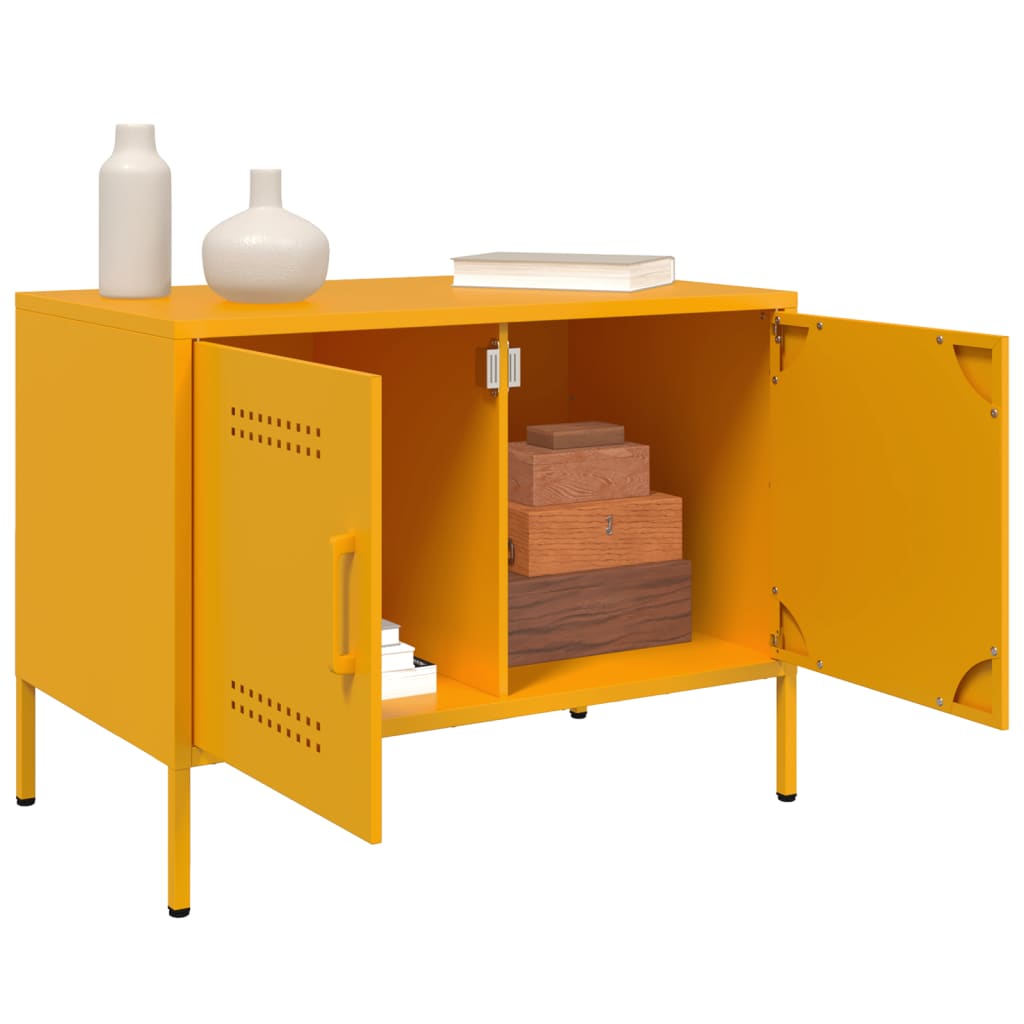 Tv-meubel 68x39x50,5 cm staal mosterdgeel is nu te koop bij PeponiXL, paradijselijk wonen!