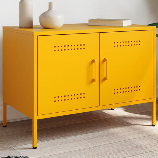 Tv-meubel 68x39x50,5 cm staal mosterdgeel is nu te koop bij PeponiXL, paradijselijk wonen!