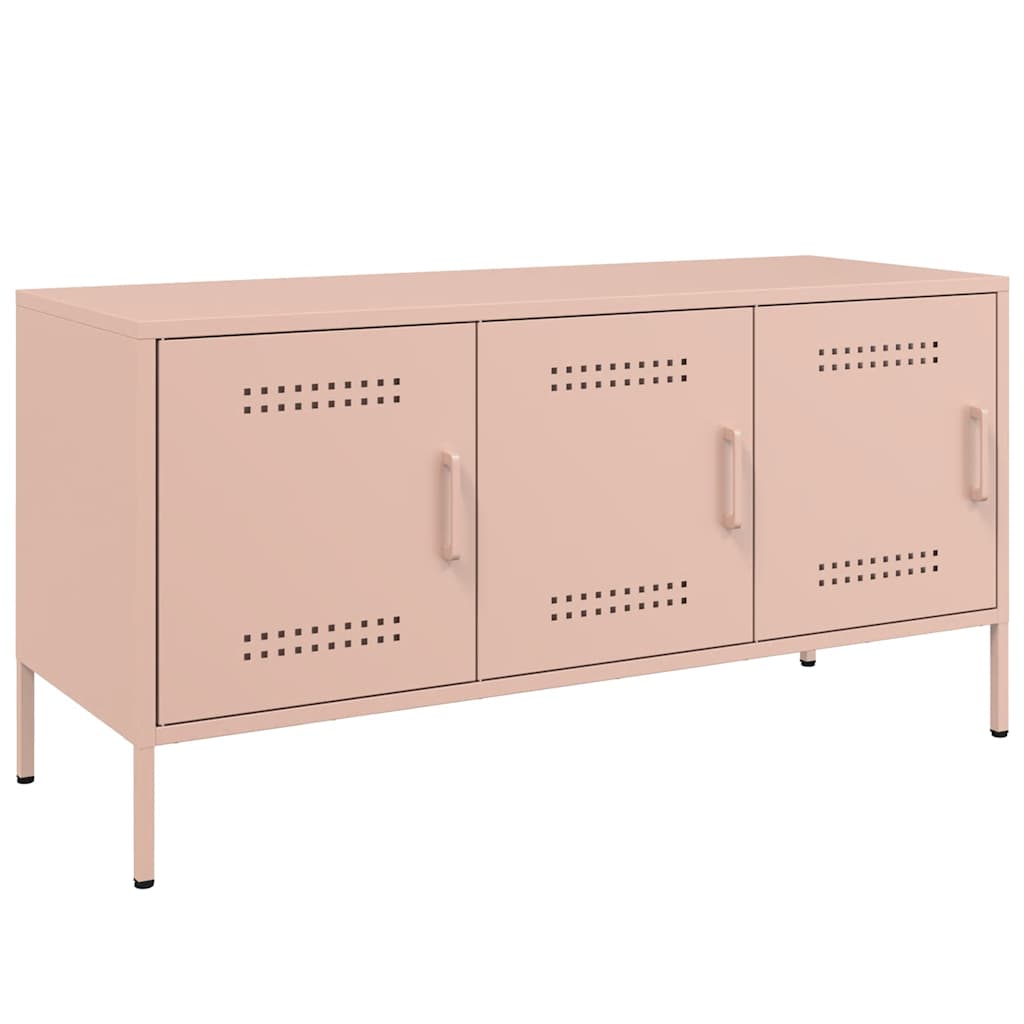 Tv-meubel 100,5x39x50,5 cm staal roze is nu te koop bij PeponiXL, paradijselijk wonen!