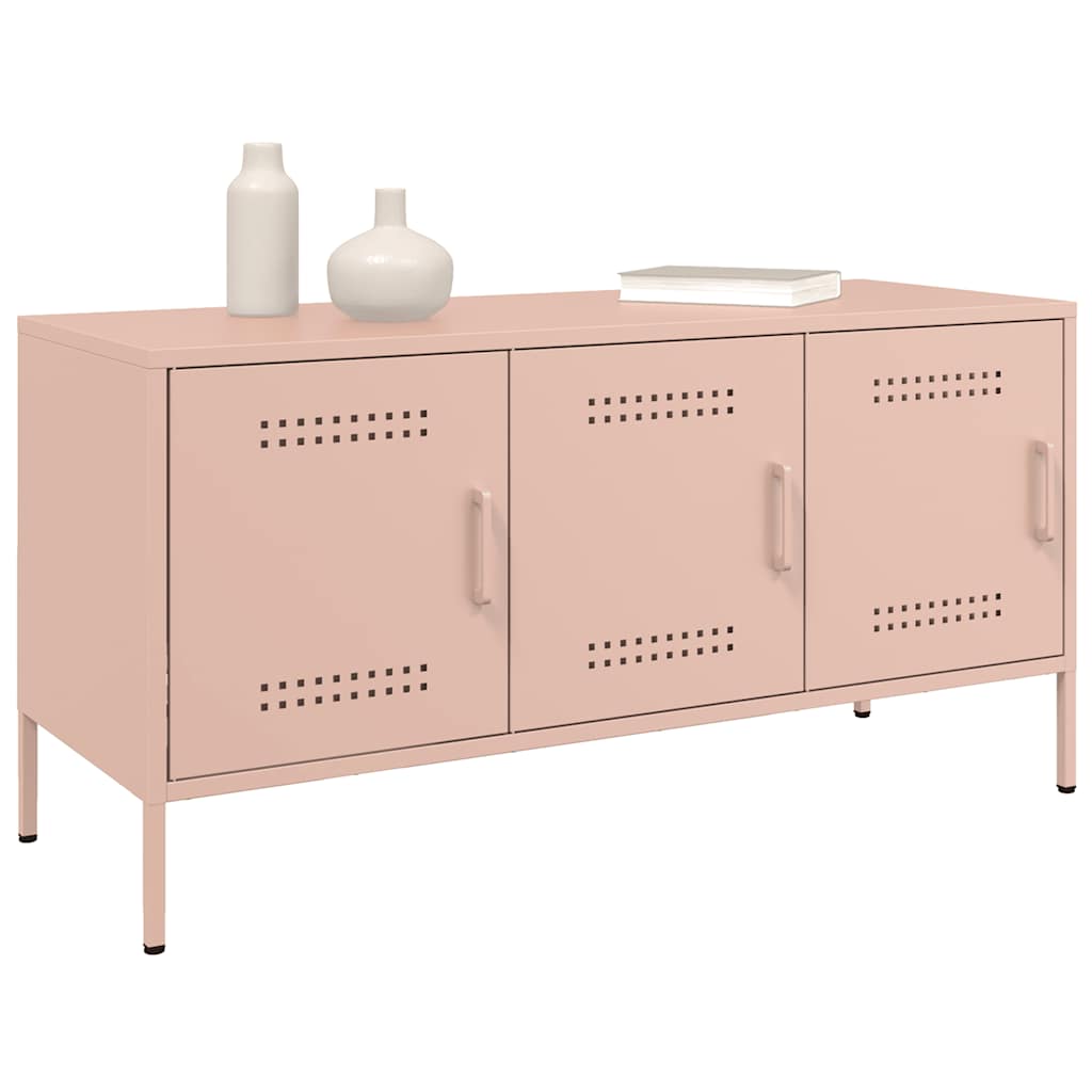Tv-meubel 100,5x39x50,5 cm staal roze is nu te koop bij PeponiXL, paradijselijk wonen!
