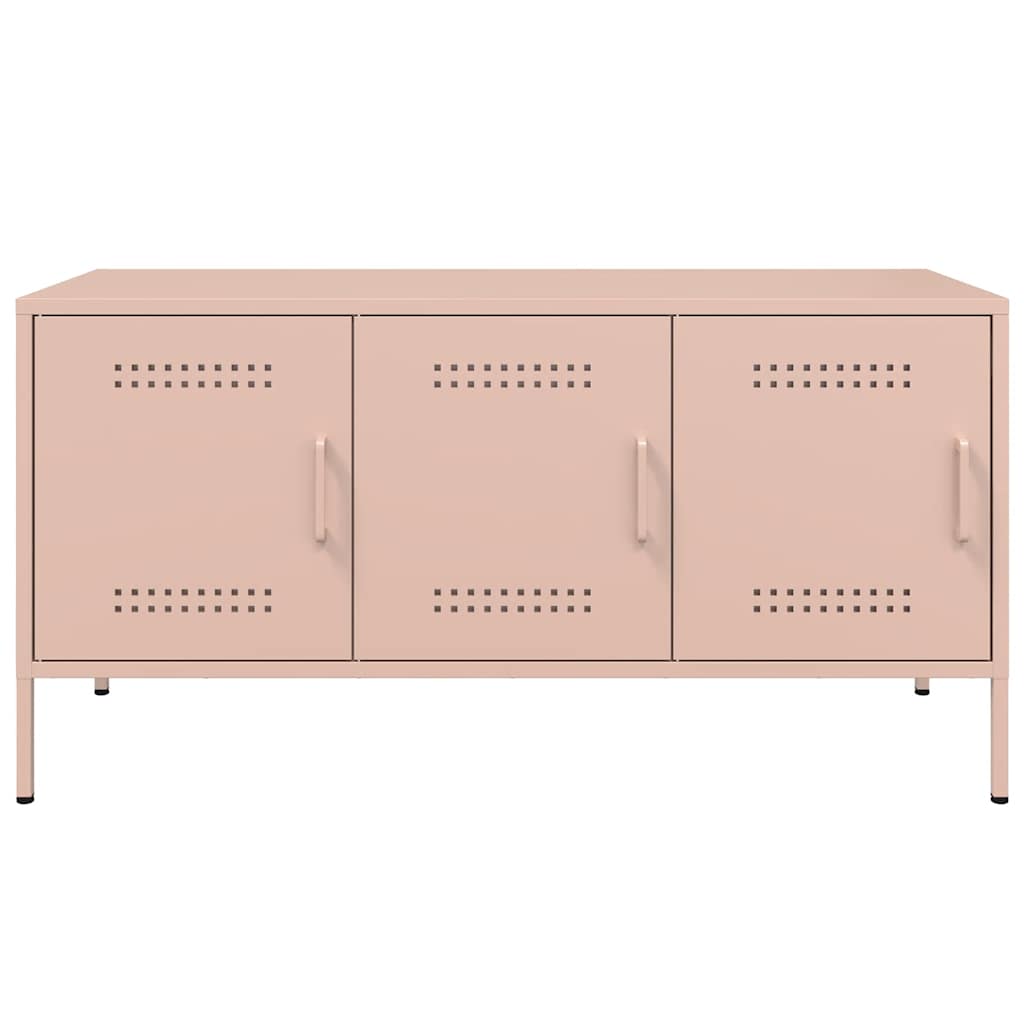 Tv-meubel 100,5x39x50,5 cm staal roze is nu te koop bij PeponiXL, paradijselijk wonen!