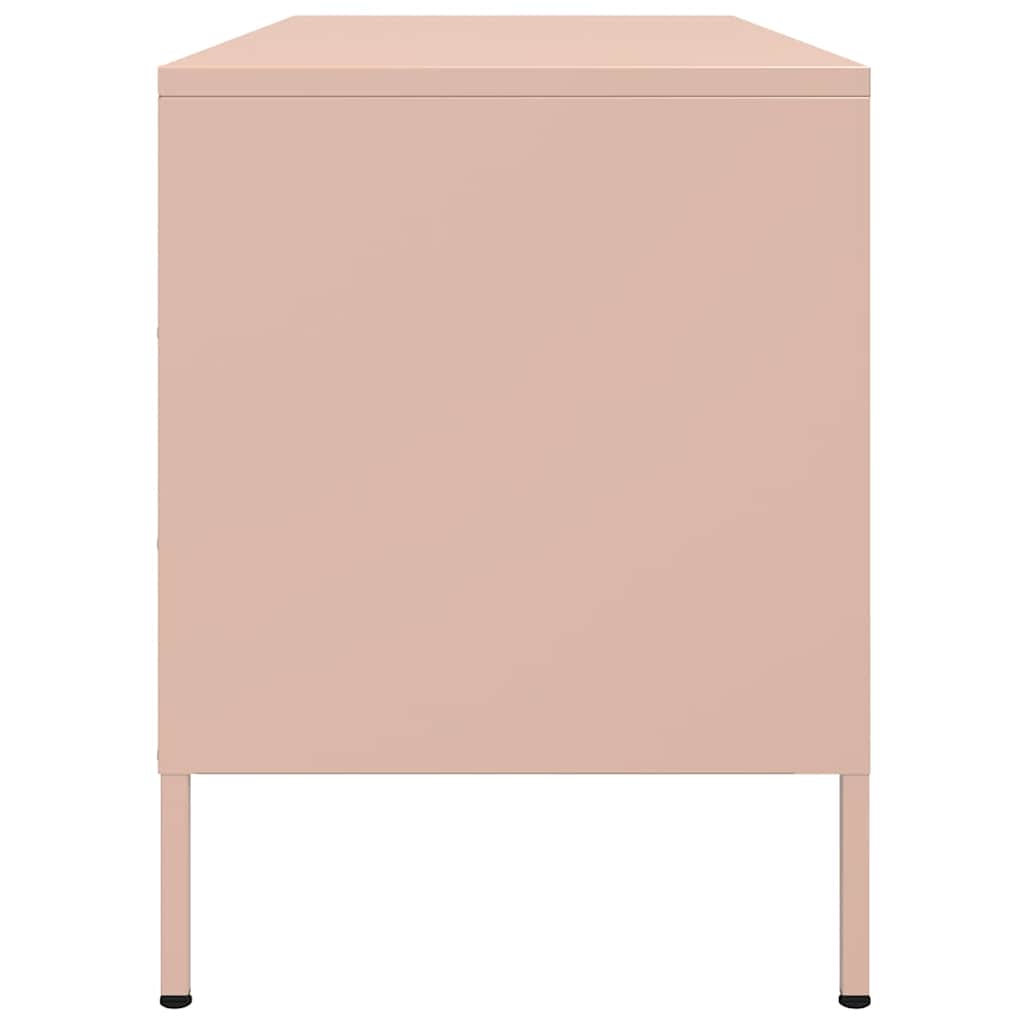 Tv-meubel 100,5x39x50,5 cm staal roze is nu te koop bij PeponiXL, paradijselijk wonen!