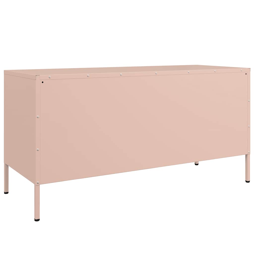 Tv-meubel 100,5x39x50,5 cm staal roze is nu te koop bij PeponiXL, paradijselijk wonen!