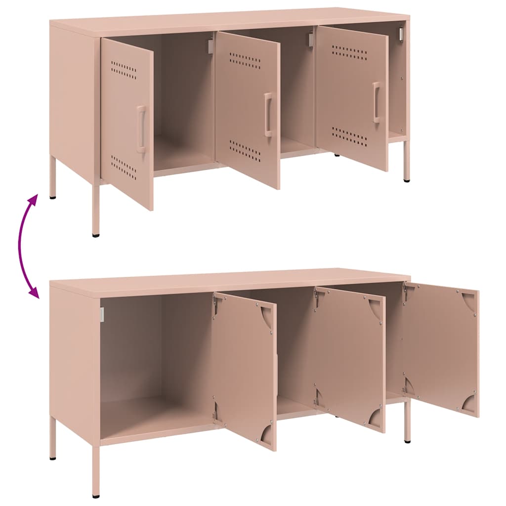 Tv-meubel 100,5x39x50,5 cm staal roze is nu te koop bij PeponiXL, paradijselijk wonen!
