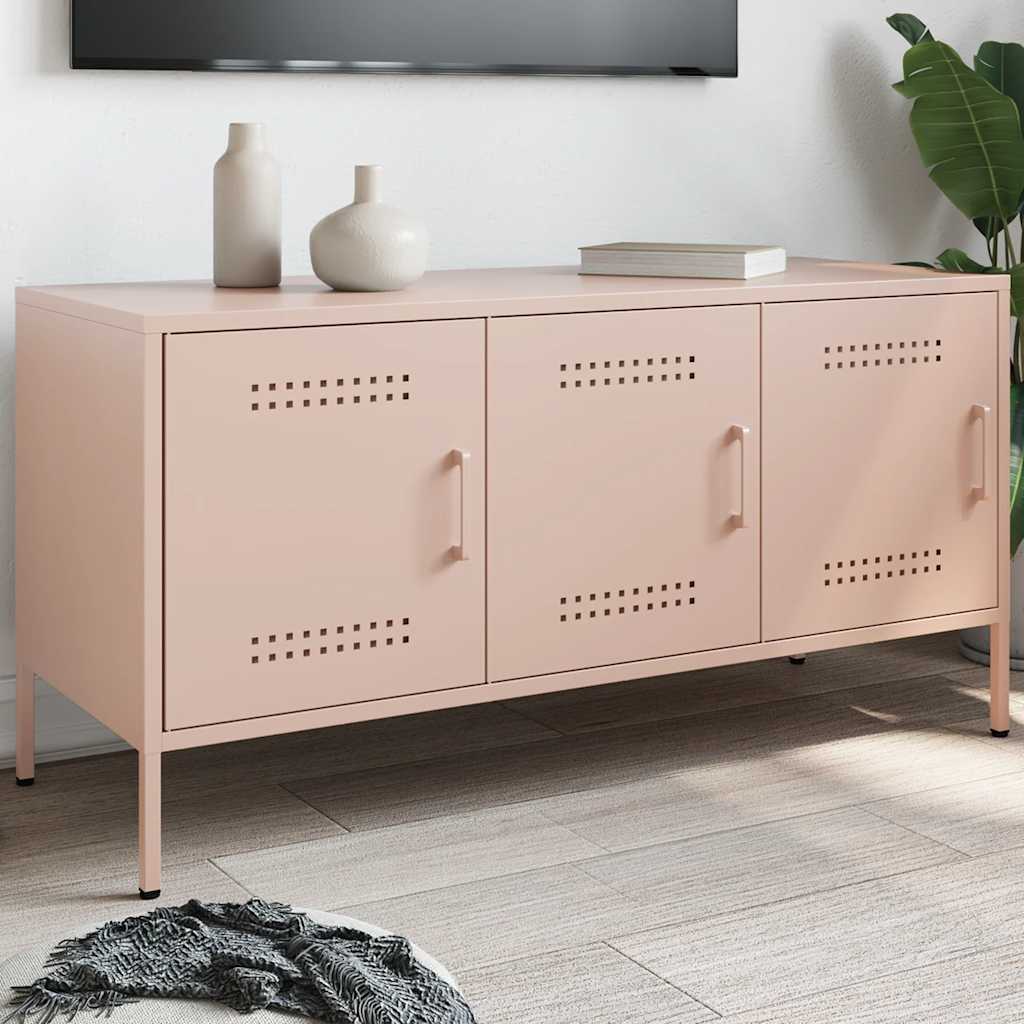 Tv-meubel 100,5x39x50,5 cm staal roze is nu te koop bij PeponiXL, paradijselijk wonen!