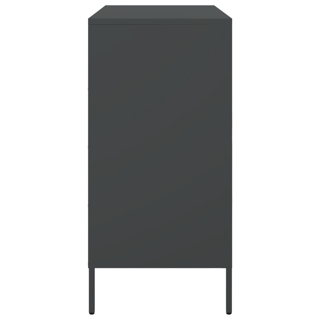 Dressoir 68x39x79 cm staal zwart is nu te koop bij PeponiXL, paradijselijk wonen!